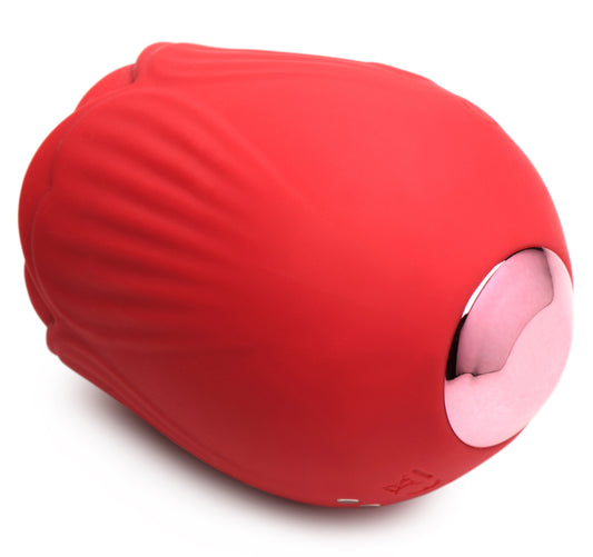 Bloomgasm - French Rose Licking and Vibrating Stimulator - Red INM-AH037