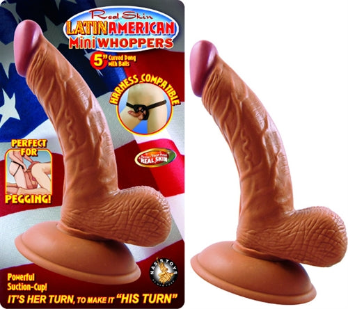 Latin American Mini Whoppers 5-Inch Curved Dong With Balls - Latin NW2392-2