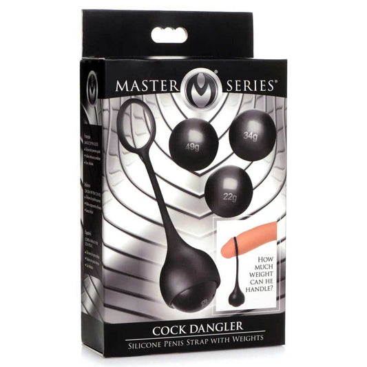 Cock Dangler Silicone Penis Strap With Weights - Black MS-AG922