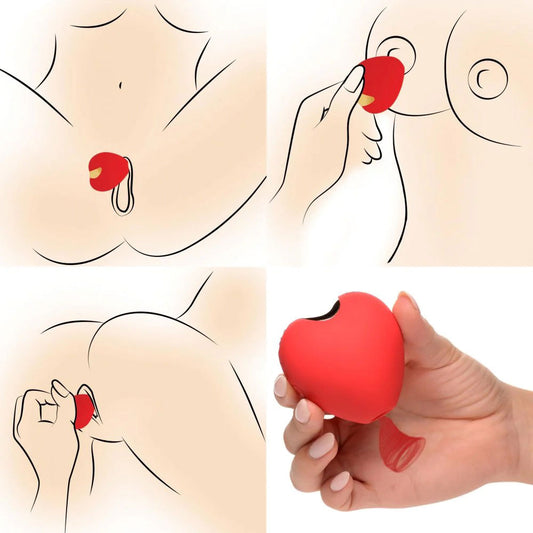Shegasm 10x Heart Desire Silicone Suction Clit Stimulator - Red INM-AG945