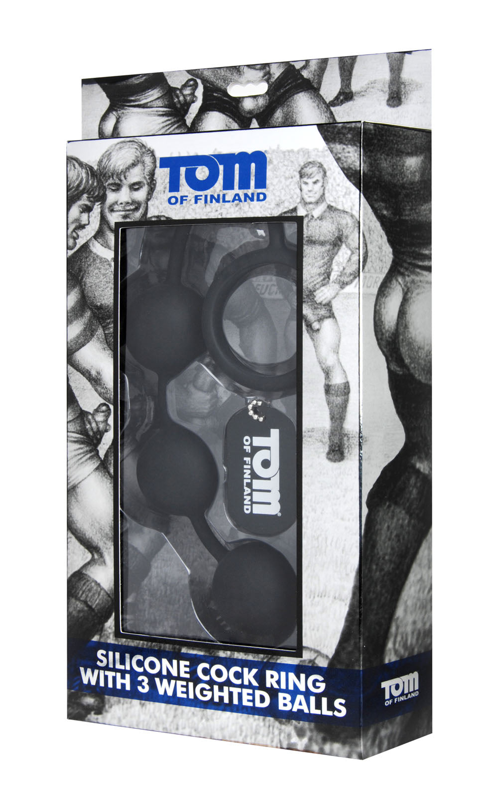 Tom of Finland Silicone Cock Ring With 3 Weighted Balls TOF-TF1932