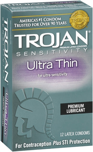 Trojan Sensitivity Ultra Thin Lubricated Condoms - 12 Pack TJ92642
