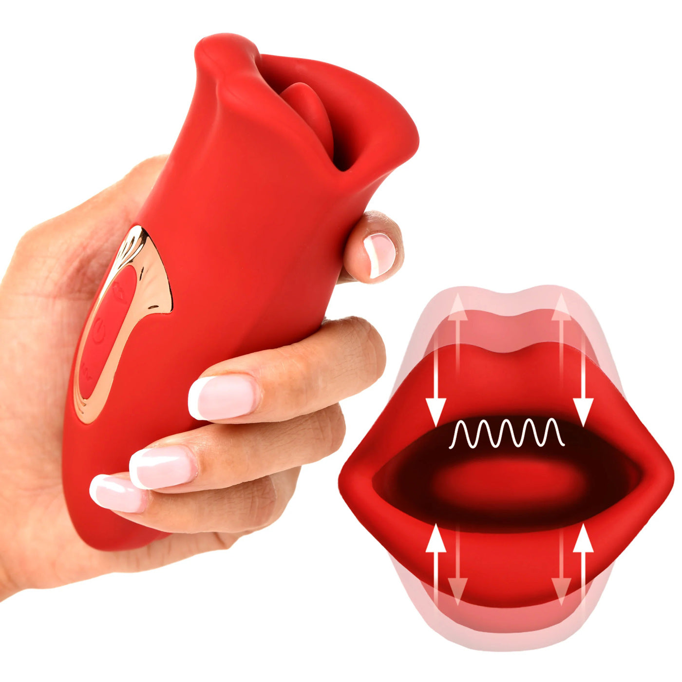 Lickgasm Kiss and Tell Mini Kissing and Vibrating Clitoral Stimulator - Red INM-AH247