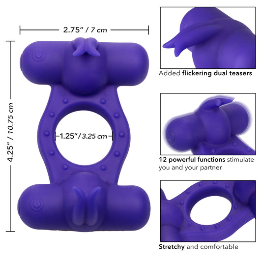 Silicone Rechargeable Triple Orgasm Enhancer -  Purple SE1843503