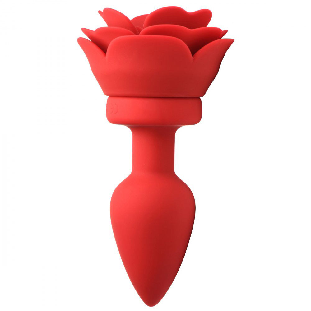28x Silicone Vibrating Rose Anal Plug With Remote - Medium BTYS-AG988-MED