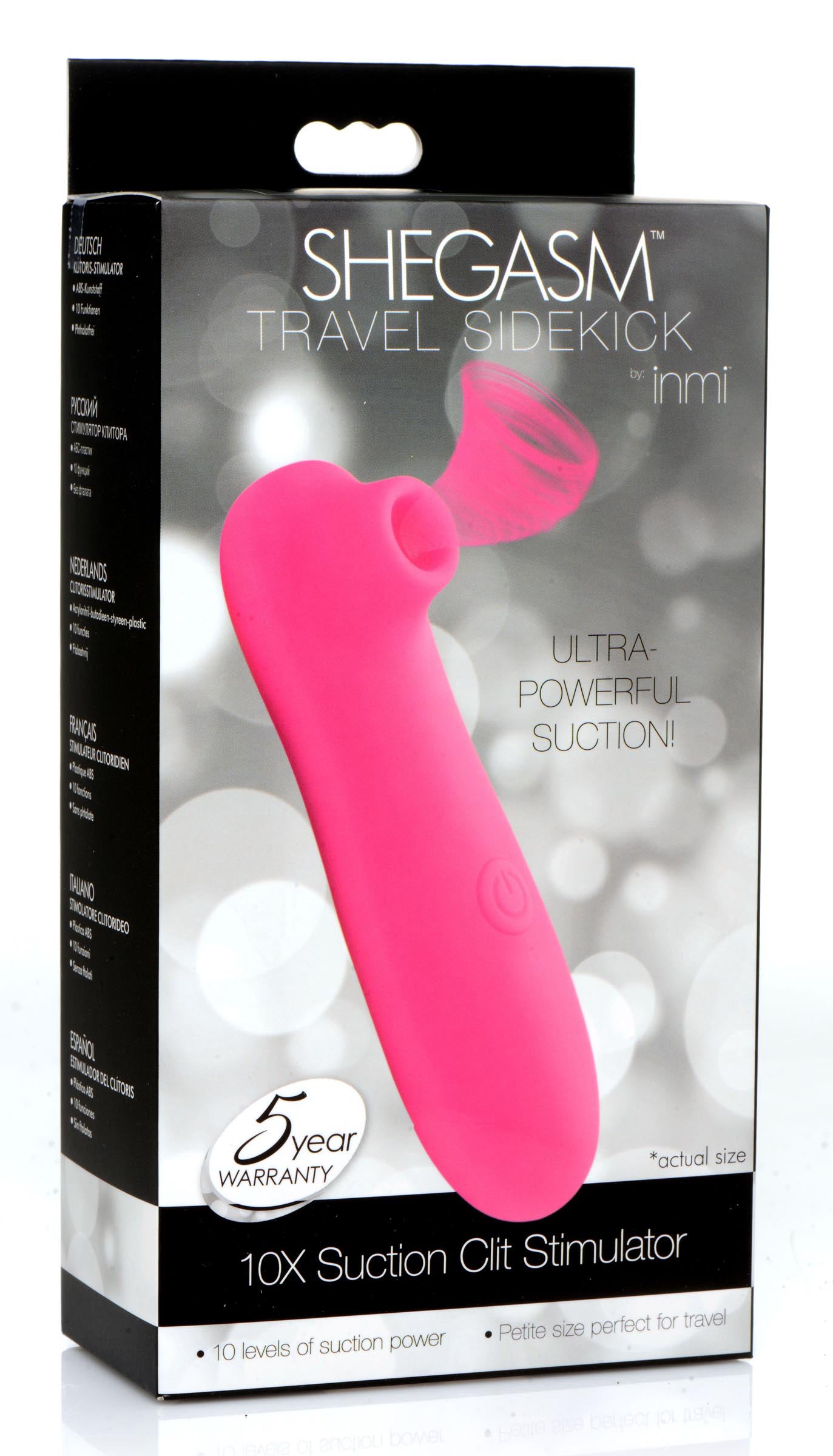 Shegasm Travel Sidekick 10x Suction Clit Stimulator - Pink INM-AG780