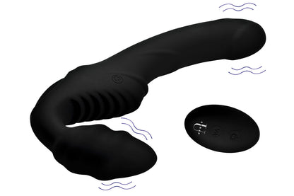 Pro Rider 9x Vibrating Silicone Strapless  Strap on With Remote Control SU-AF895