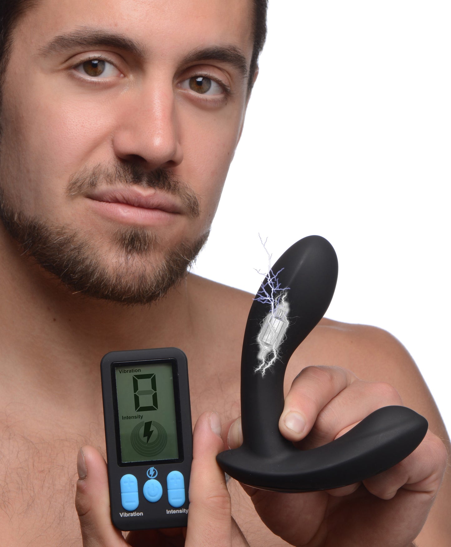 E-Stim and Vibrating Prostate Massager - Black ZE-AG663