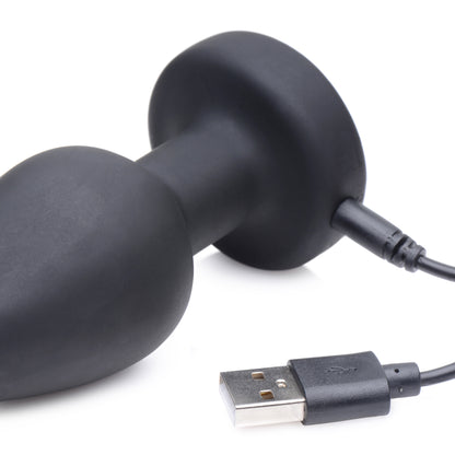 E-Stim and Vibrating Anal Plug - Black ZE-AG665