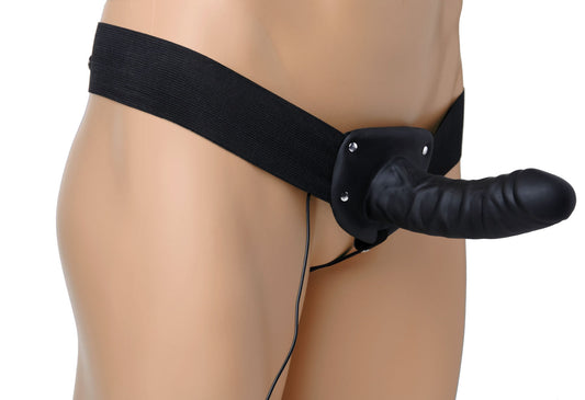 Deluxe Vibro Erection Assist Hollow Silicone Strap-On SM-AD284