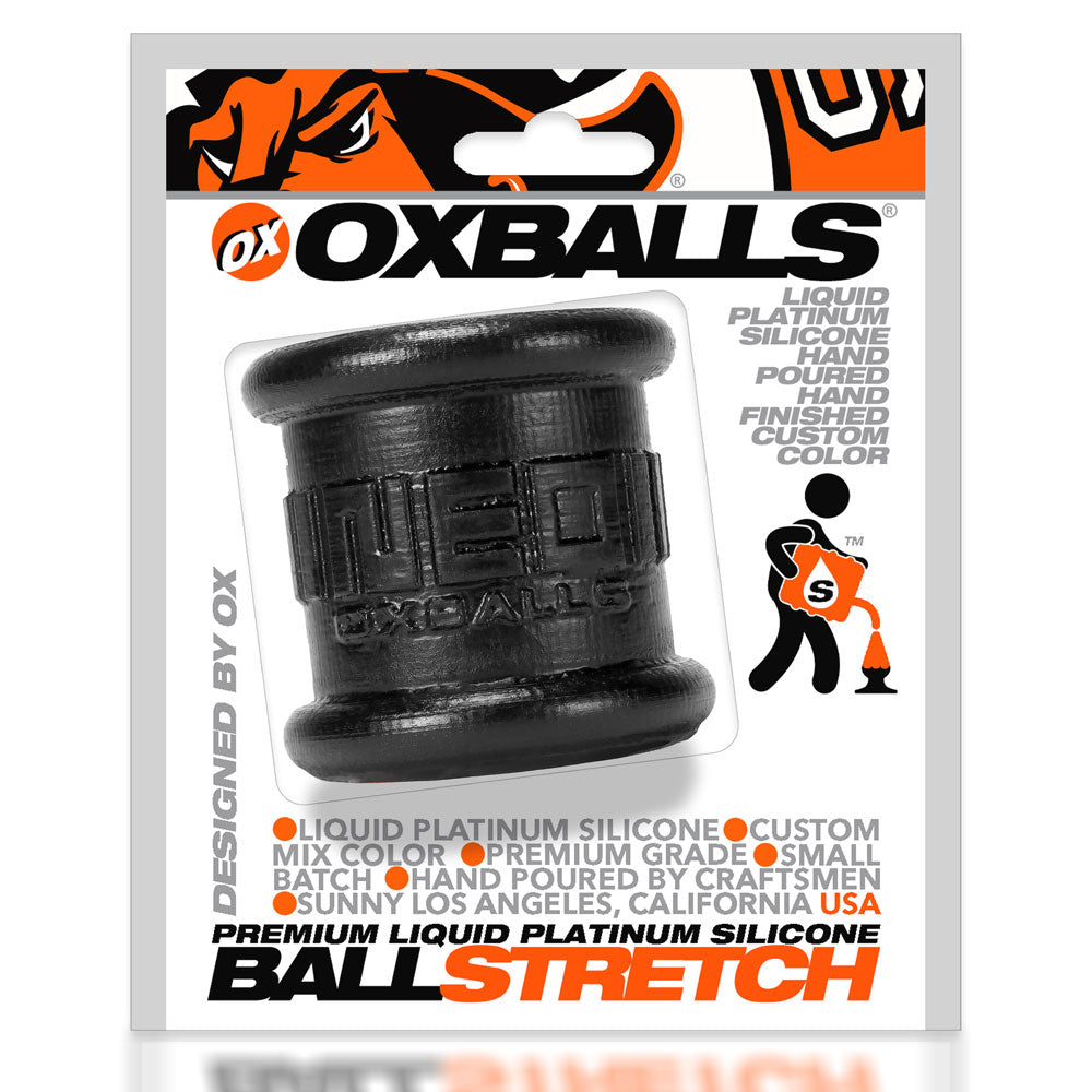 Neo 2 Inch Tall Ball Stretcher Squishy Silicone - Black OX-1259-BLK
