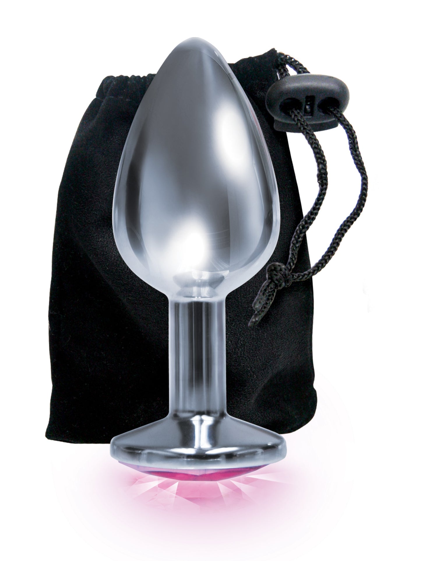 The 9's the Silver Starter Bejeweled Stainless Steel Plug - Pink ICB2313-2