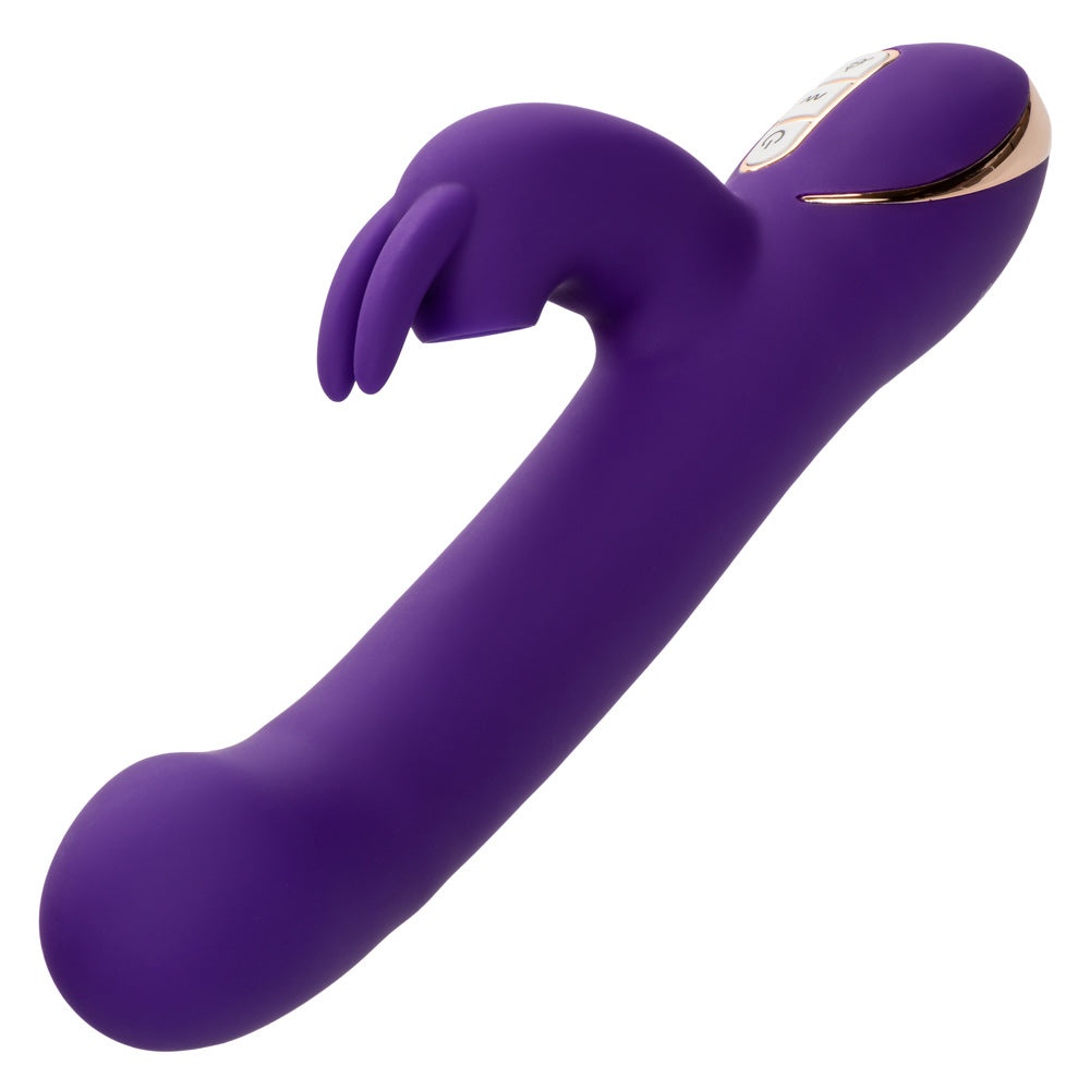 Power Pegger Silicone Vibrating Double Dildo With Harness - Black SU-AF475-BLACK