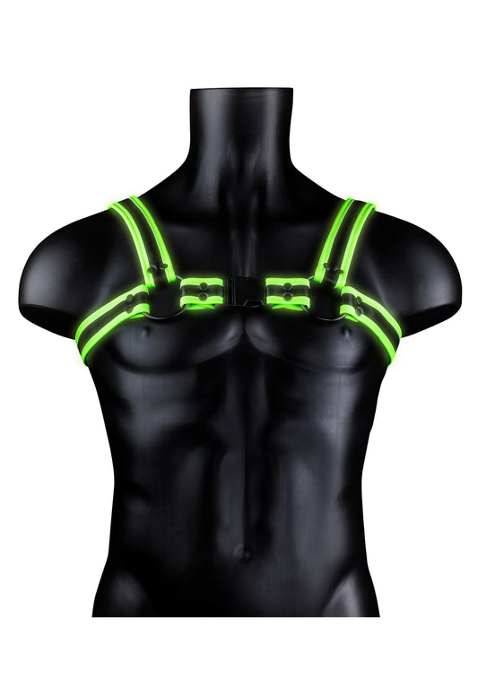 Bonded Leather Buckle Harness - Small/medium - Glow in the Dark OU-OU773GLOSM