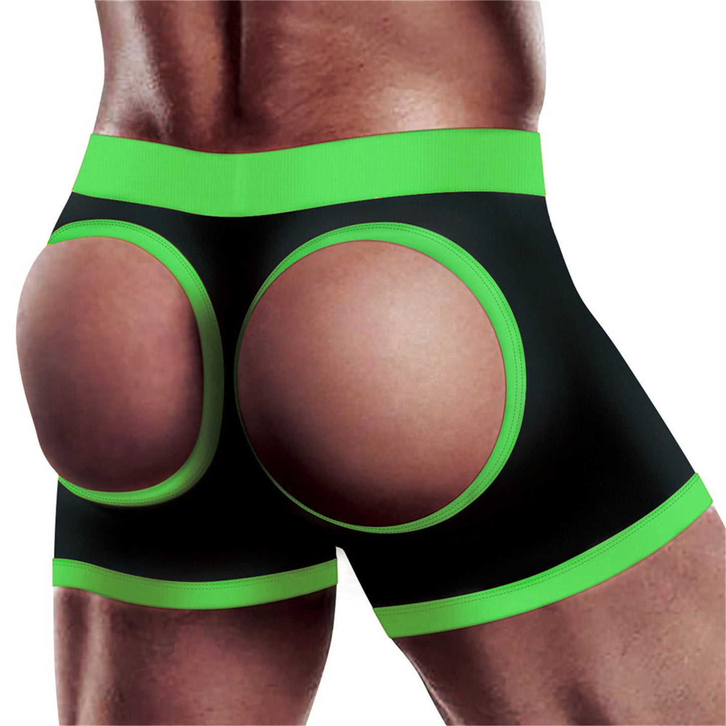 Strap-on Black/green Boxers - Xl/xxl