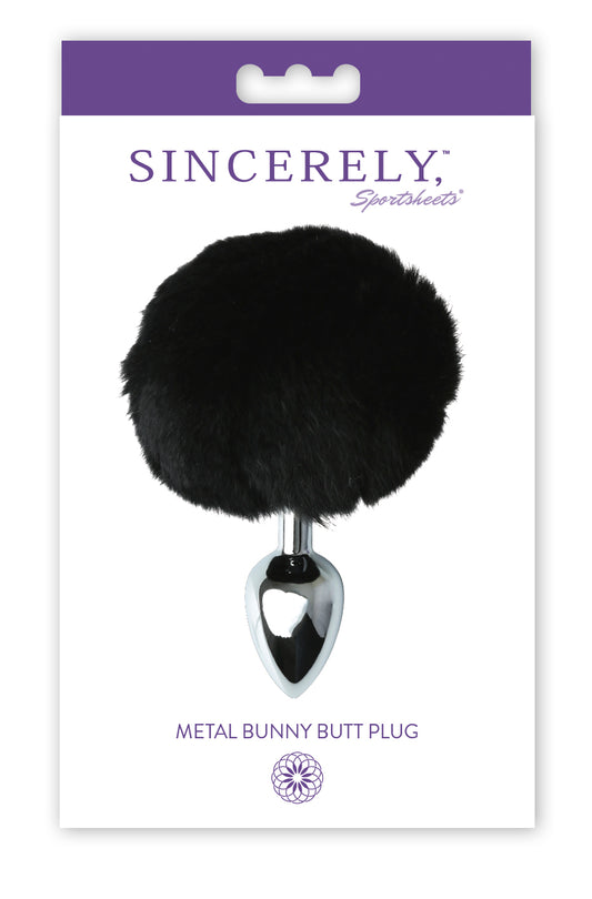 Sincerely Metal Bunny Butt Plug - Black SS520-80
