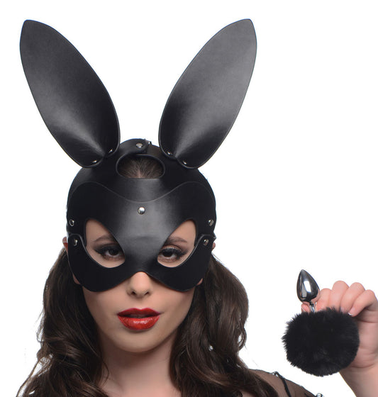 Bunny Tail Anal Plug and Mask Set TZ-AG201