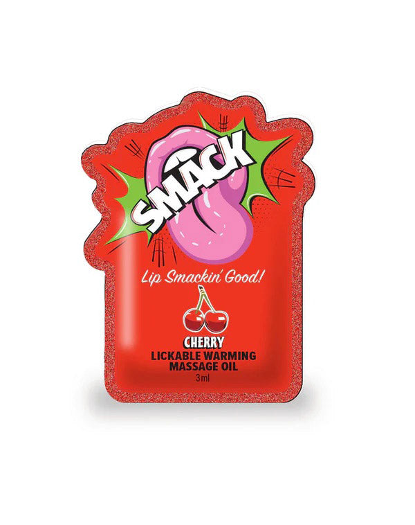 Smack Lickable Massage Oil, 3ml Pouch Display 36pc - Cherry