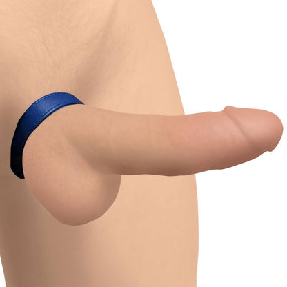 Leather and Velcro Cock Ring - Blue STR-AG997-BLU