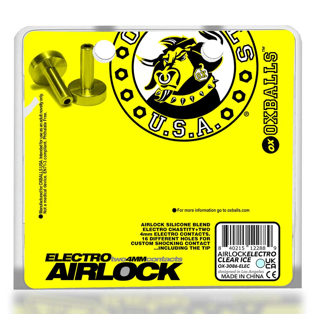 Airlock Electro Air-Lite Vented Chastity With Two 4mm Contacts - Clear Ice OX-3086-ELEC