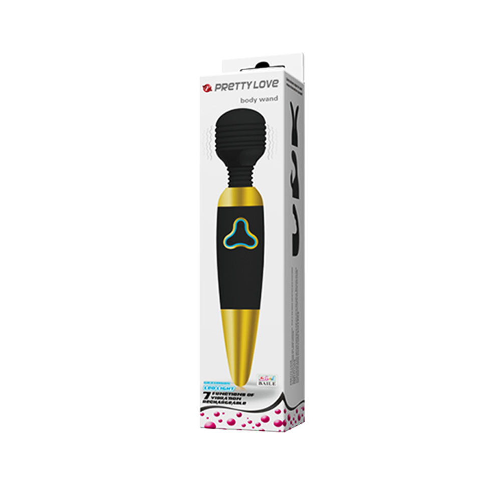 Pretty Love Body Wand With Led Light - Black and Gold BW-055010-2