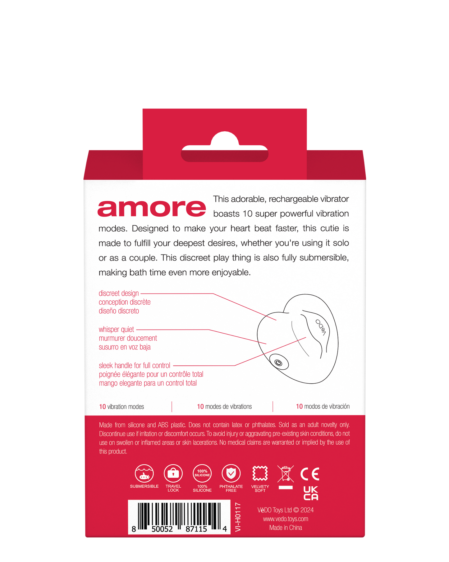 Amore Rechargeable Pleasure Vibe - Red VI-H0117