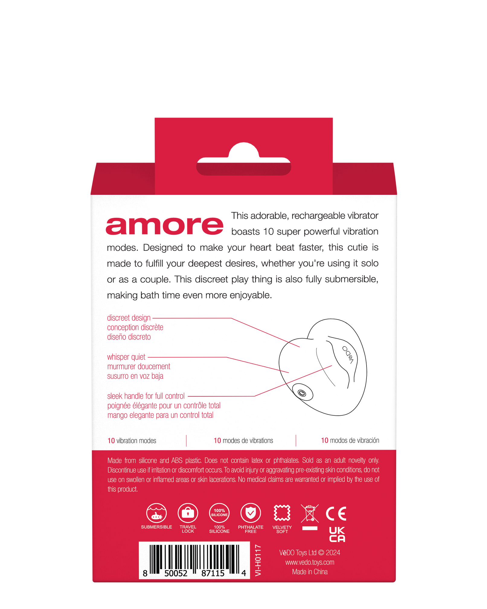 Amore Rechargeable Pleasure Vibe - Red VI-H0117