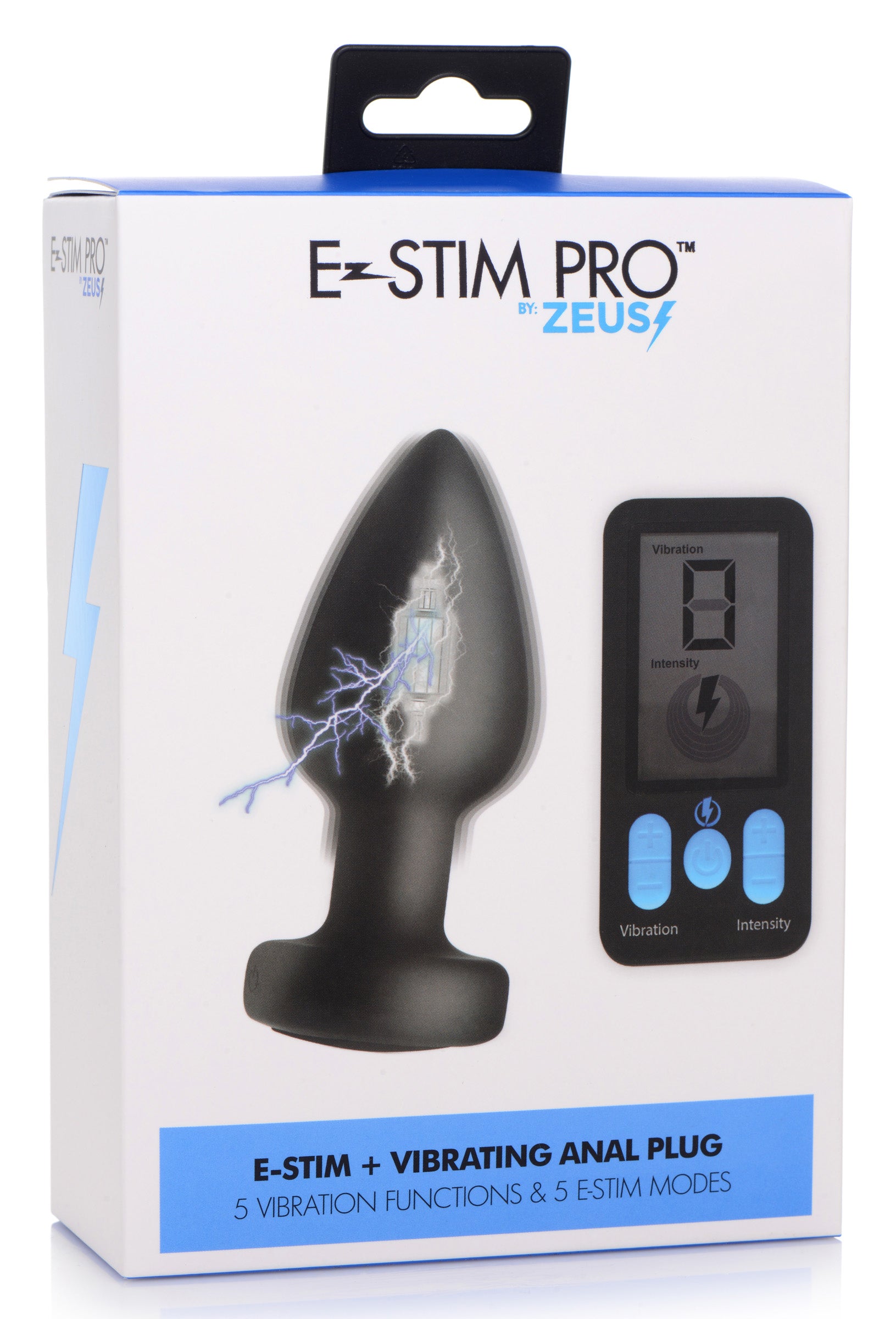 E-Stim and Vibrating Anal Plug - Black ZE-AG665