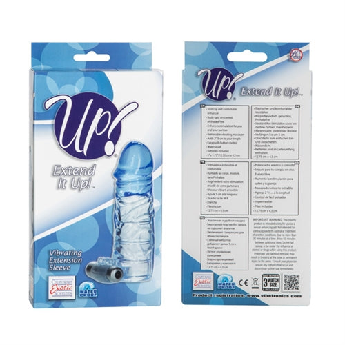 Up Extended It Up Vibrating Extension Sleeve - Blue SE1473613