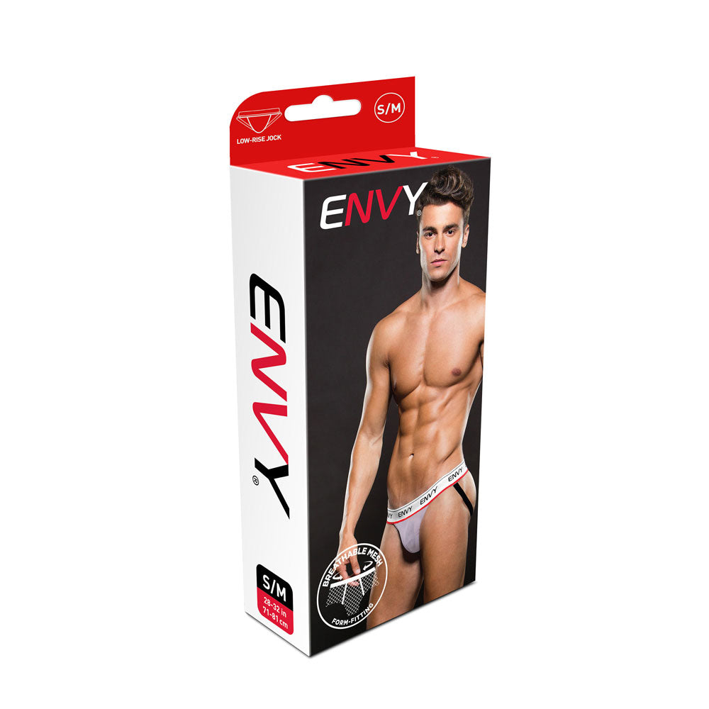 Logo Elastic Low Rise Mesh Jock - Small/meduim - White