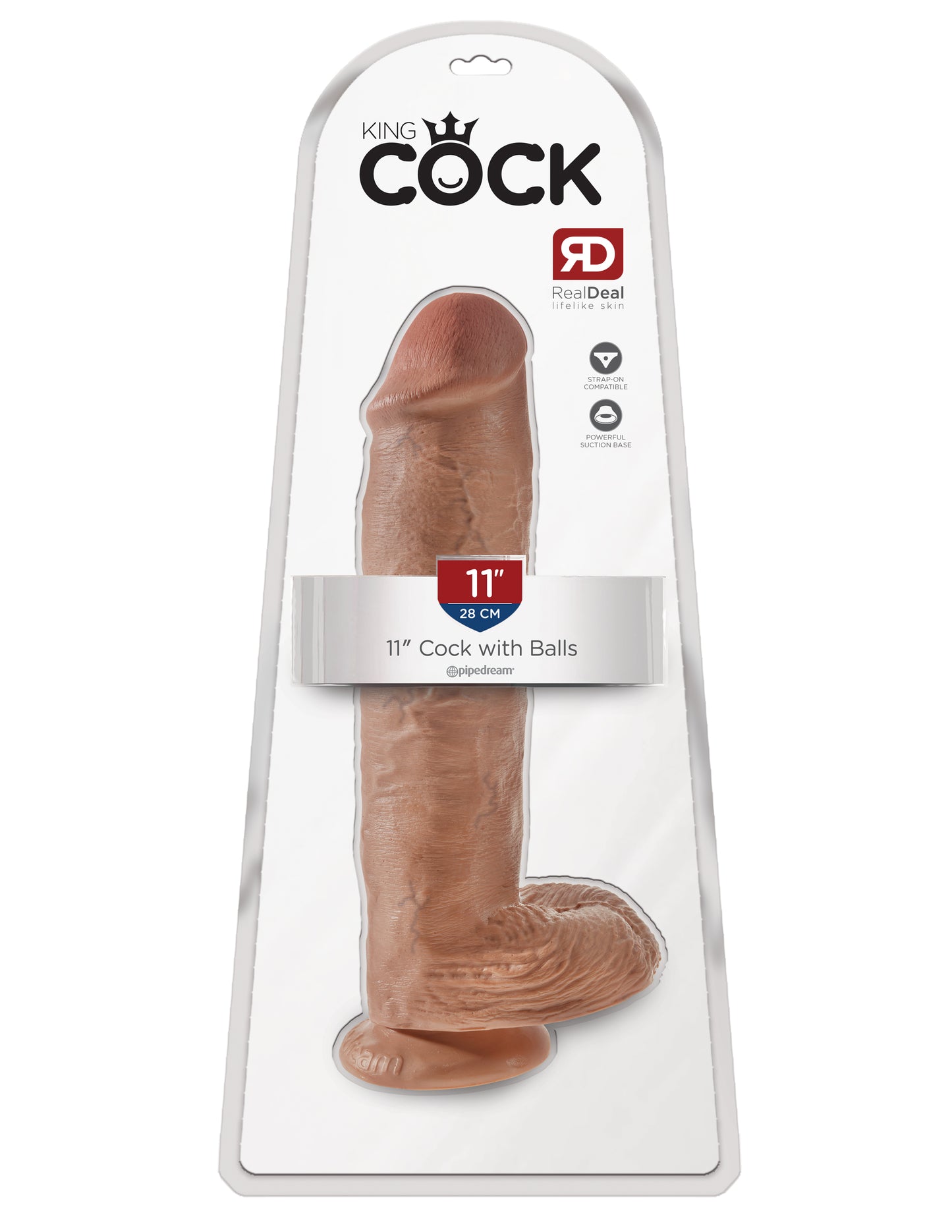 King Cock 11 Inch Cock With Balls - Tan PD5510-22