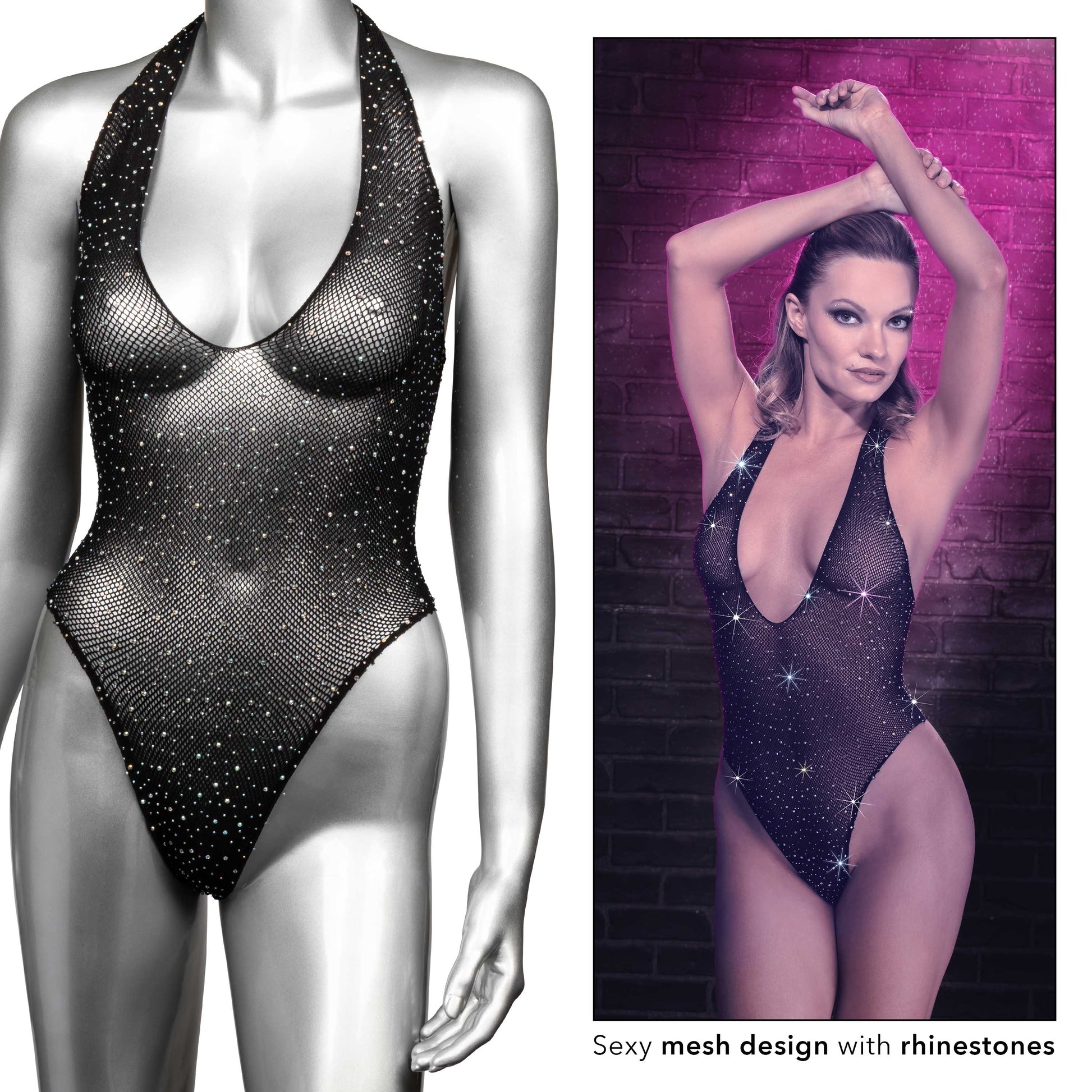 Radiance Deep v Body Suit - One Size - Black SE3002053