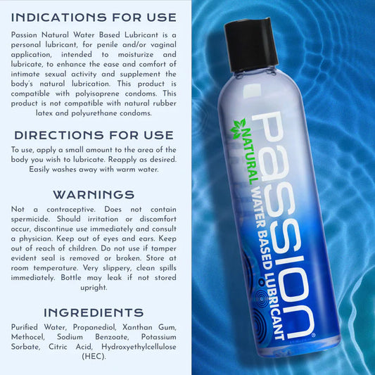 Passion Natural Water Based Lubricant 8 Oz