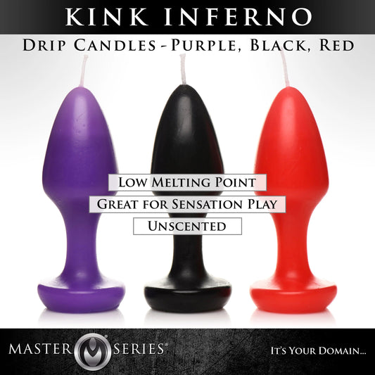 Kink Inferno Drip Candles - Black, Purple, Red MS-AH131