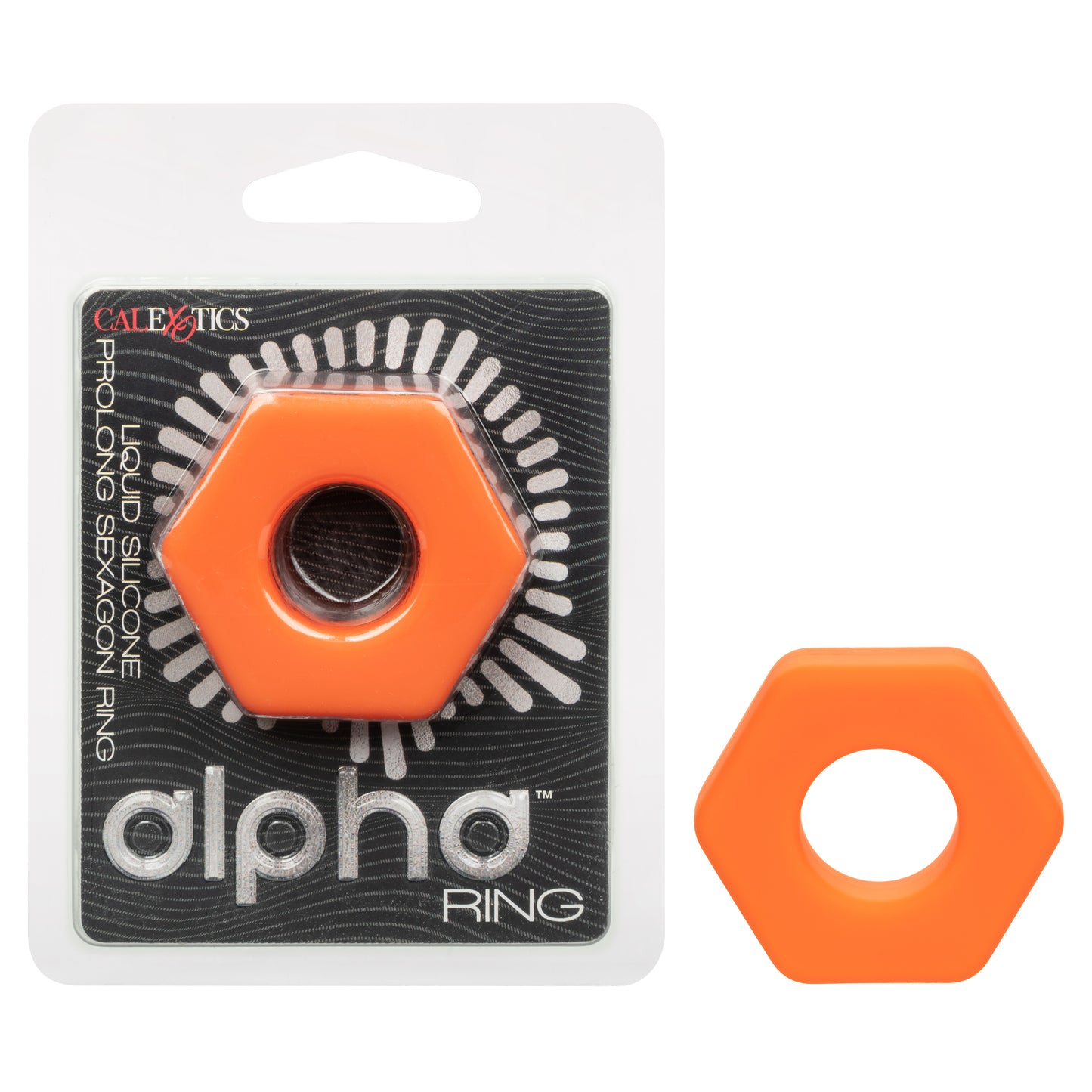 Alpha Liquid Silicone Prolong Sexagon Ring - Orange SE1491702