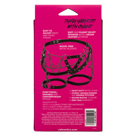 Euphoria Collection Thigh Harness With Chains - Black
