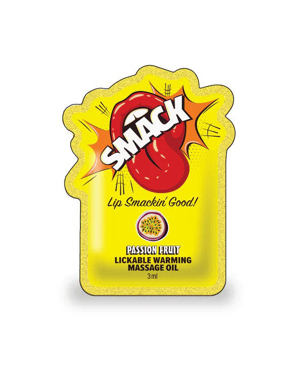 Smack Lickable Massage Oil, 3ml Pouch Display 36pc - Passion Fruit