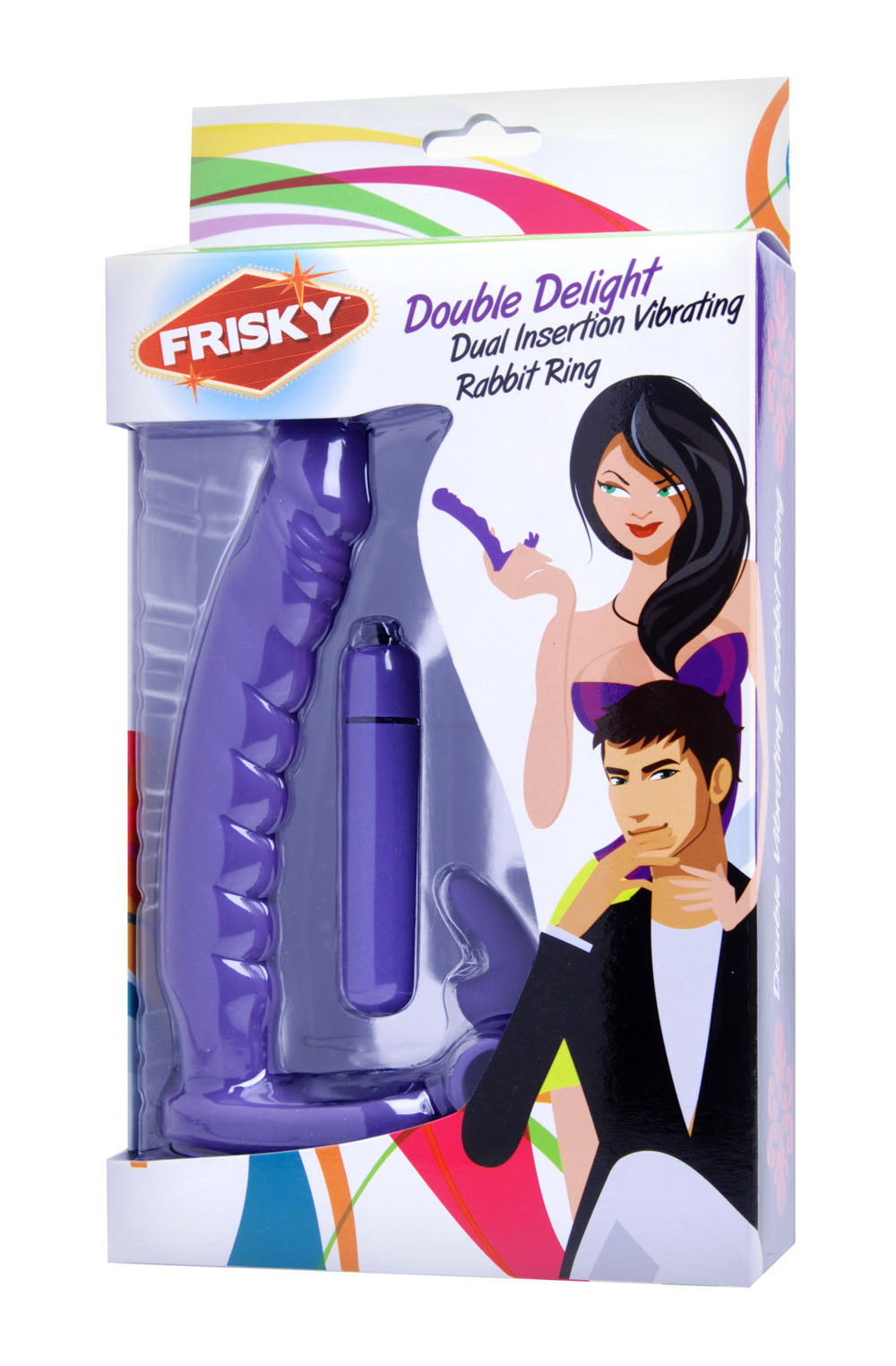 Double Delight Dual Insertion Vibrating Rabbit Cock Ring FR-AD625