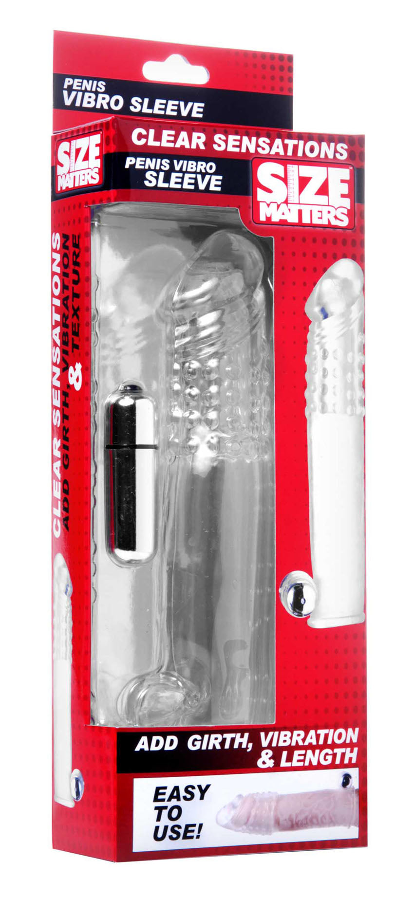 Clear Sensations Penis Extender Vibro Sleeve With  Bullet SM-AD571