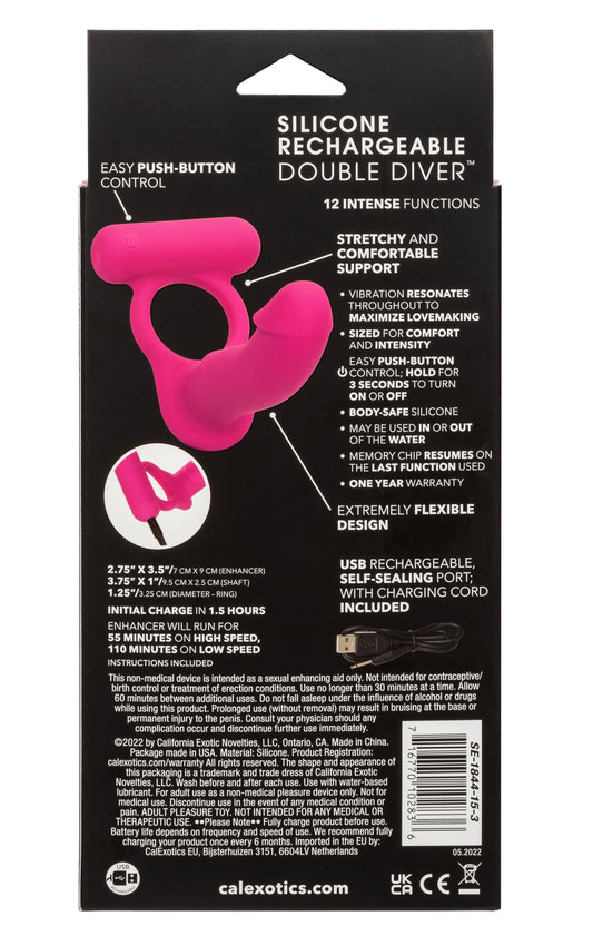 Silicone Rechargeable Double Diver - Pink SE1844153