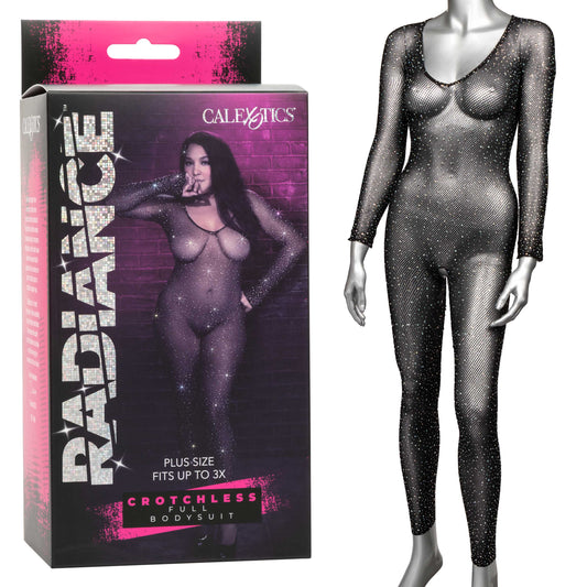 Radiance Crotchless Full Body Suit - Queen - Black SE3002363