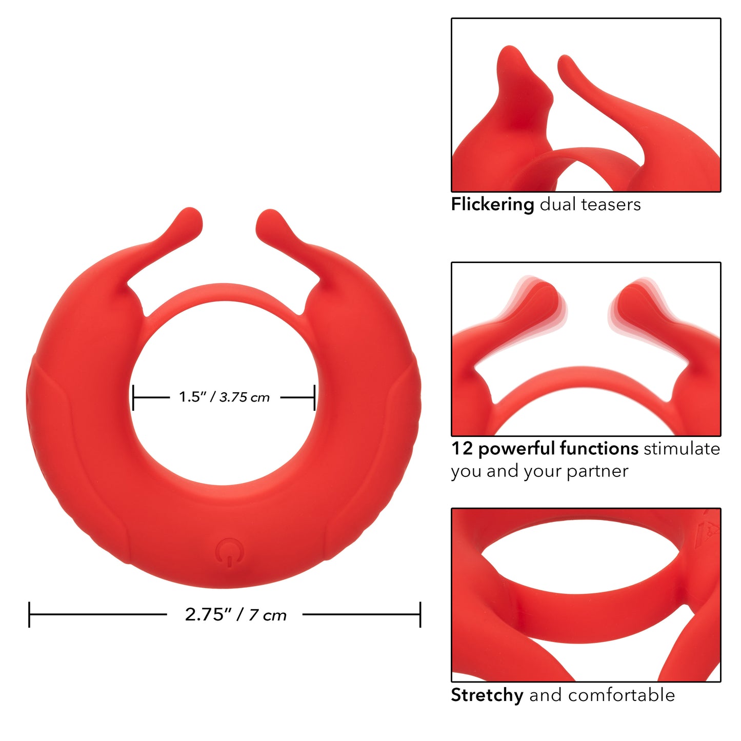 Silicone Rechargeable Taurus Enhancer - Red SE1841403