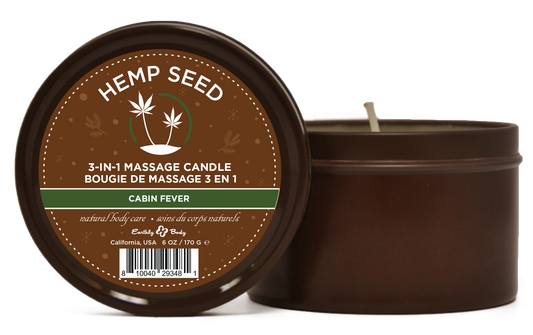 Hemp Seed 3-in-1 Massage Candle Cabin Fever 6oz/ 170 G EB-HSCH021A