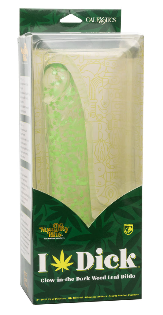 Naughty Bits I Leaf Dick Glow-in-the-Dark Weed Leaf Dildo - Glow in the Dark SE4410643