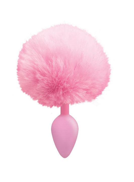 The 9's Cottontails Silicone Bunny Tail Butt Plug - Pink ICB2641-2