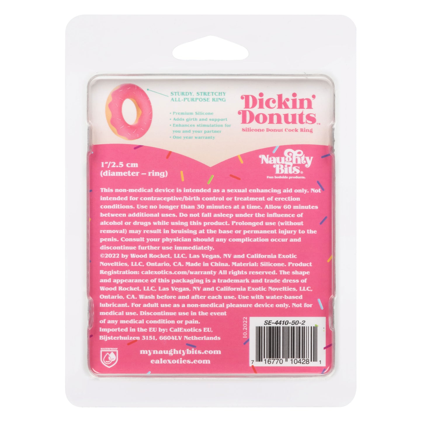 Naughty Bits Dickin Donuts Silicone Donut Cock Ring - Pink SE4410502