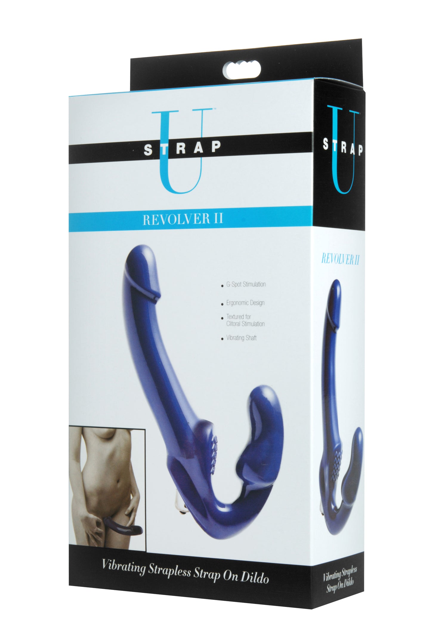 Revolver II Vibrating Strapless Strap on Dildo - Blue SU-AE170