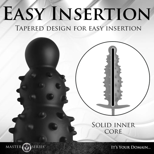 Ass Puffer Nubbed Inflatable Silicone Anal Plug - Black MS-AH219