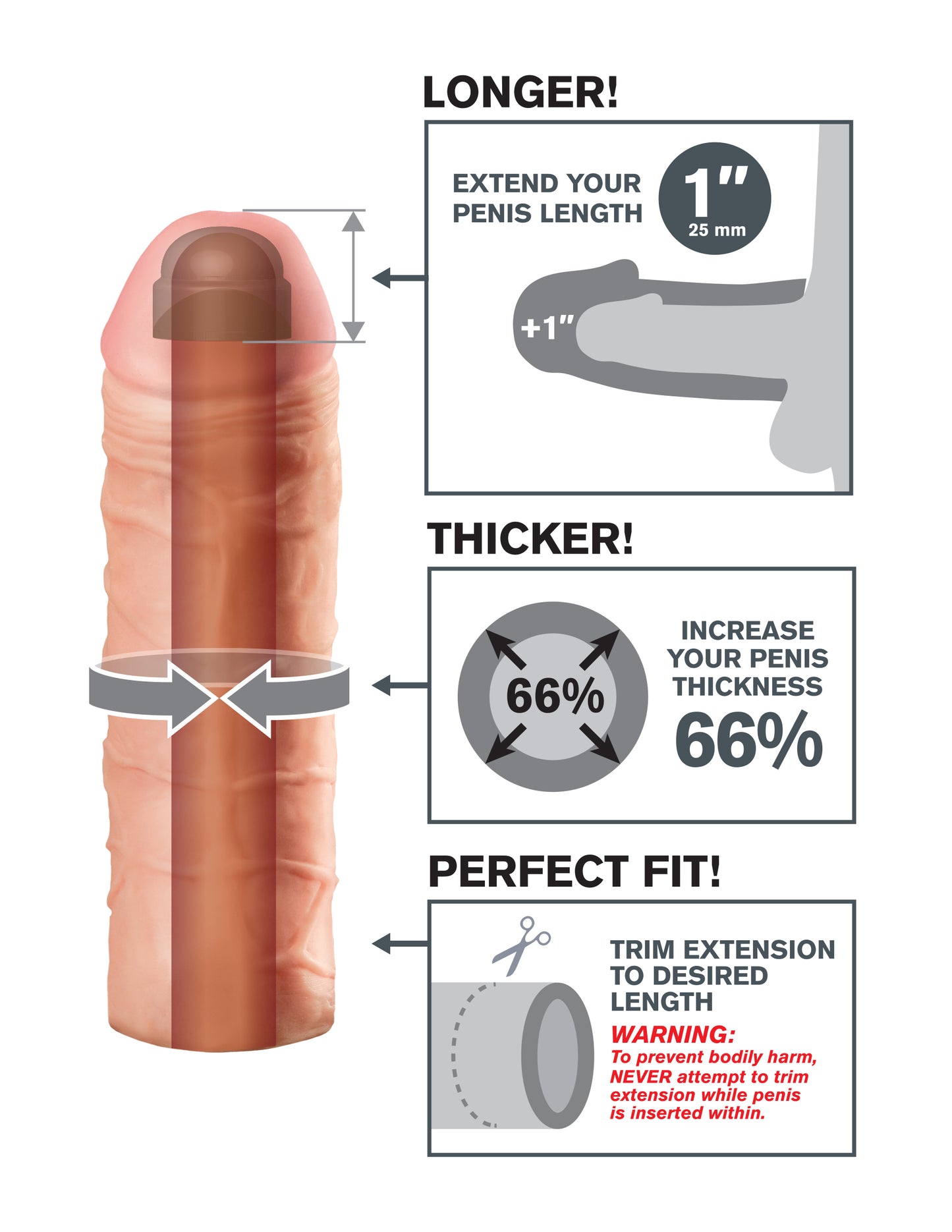 Fantasy X-Tension Mega 1-Inch Extesion PD4113-21