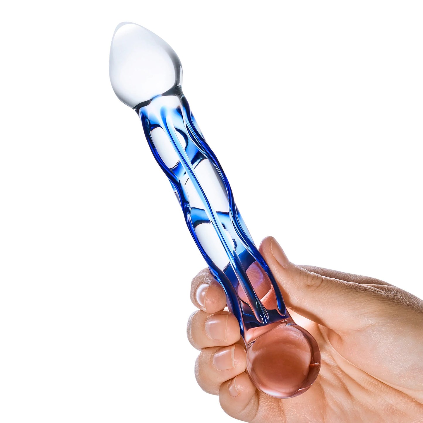 6.5 Inch Full Tip Textured Glass Dildo GLAS-145